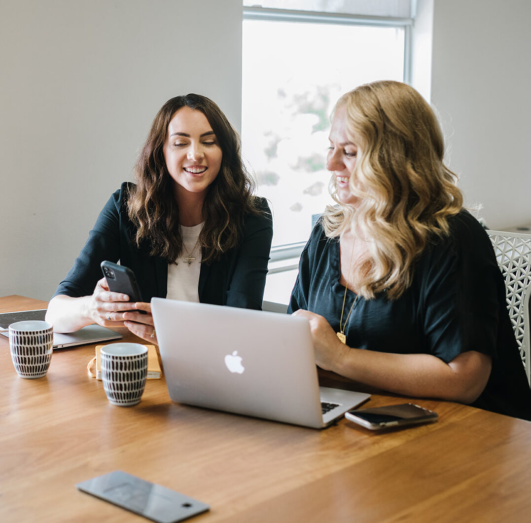 Katie and Angela from Method Marketing working together