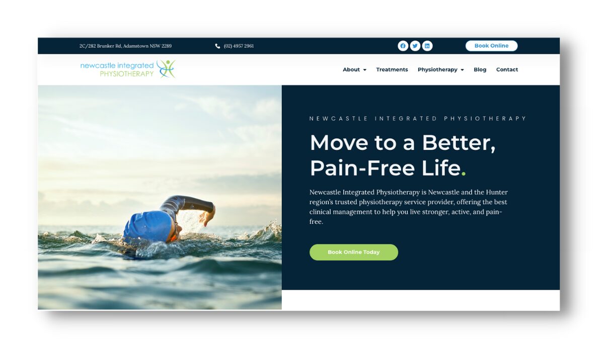 Newcastle Integrated Physiotherapy website